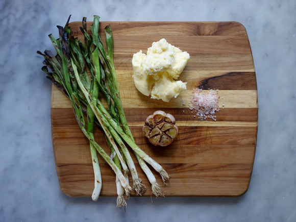 Grilled Scallion and Roasted Garlic Butter